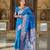 Soft banarasi silk saree with zari weaving meenakari touchup design all over the saree.