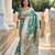 Soft banarasi silk saree with zari weaving meenakari touchup design all over the saree.
