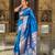 Soft banarasi silk saree with zari weaving meenakari touchup design all over the saree.