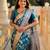 Soft banarasi silk saree with zari weaving meenakari touchup design all over the saree.