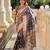 Soft banarasi silk saree with zari weaving meenakari touchup design all over the saree.
