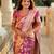 Soft banarasi silk saree with zari weaving meenakari touchup design all over the saree.