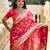 Soft banarasi silk saree with zari weaving meenakari touchup design all over the saree.