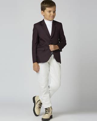 full sleevs solid elegance blazer - wine 1