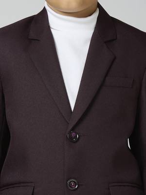 full sleevs solid elegance blazer - wine 2