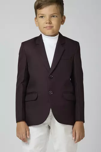 full sleevs solid elegance blazer - wine