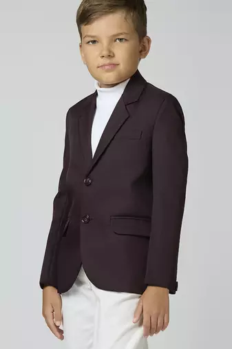 full sleevs solid elegance blazer - wine