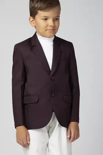 full sleevs solid elegance blazer - wine