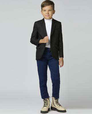 full sleeves solid elegance blazer - black 1