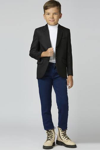 full sleeves solid elegance blazer - black
