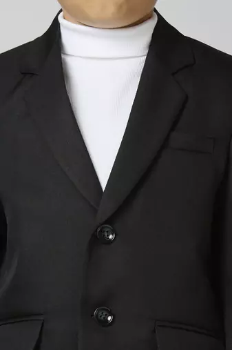 full sleeves solid elegance blazer - black