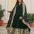Elegant green georgette anarkali gown with heavy sequin embroidery work
