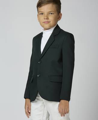 full sleeves solid elegance blazer - bottle green 4