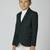 full sleeves solid elegance blazer - bottle green