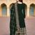 Elegant green georgette anarkali gown with heavy sequin embroidery work