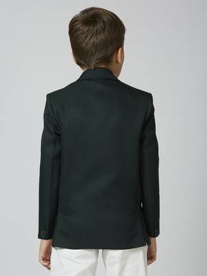 full sleeves solid elegance blazer - bottle green 5