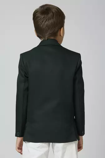 full sleeves solid elegance blazer - bottle green