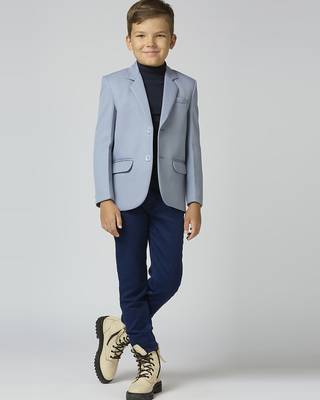 full sleeves solid elegance blazer - grey 1