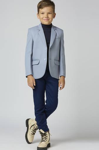 full sleeves solid elegance blazer - grey