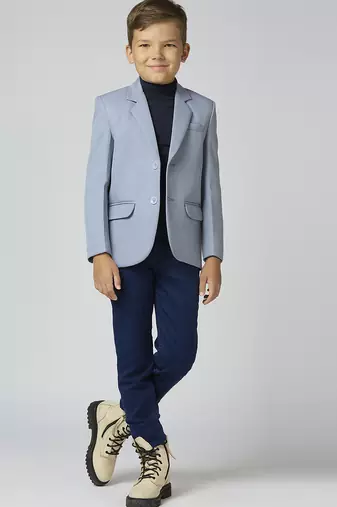 full sleeves solid elegance blazer - grey