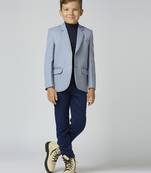 full sleeves solid elegance blazer - grey