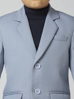 full sleeves solid elegance blazer - grey 2