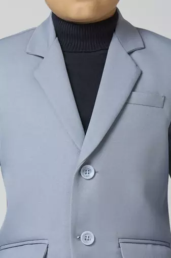 full sleeves solid elegance blazer - grey
