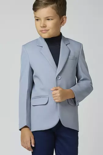 full sleeves solid elegance blazer - grey