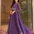 Elegant purple georgette embroidered gown with zari and sequin detailing