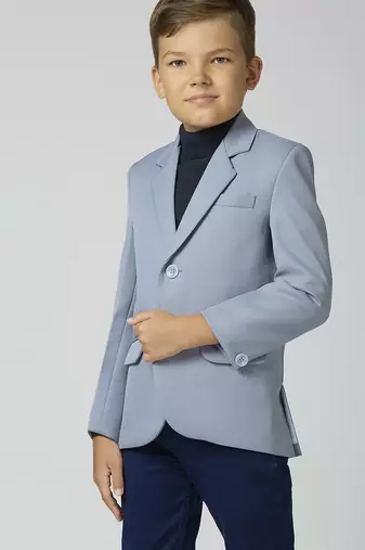 full sleeves solid elegance blazer - grey