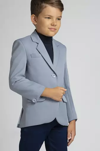 full sleeves solid elegance blazer - grey