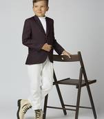 full sleeves solid elegance blazer - maroon