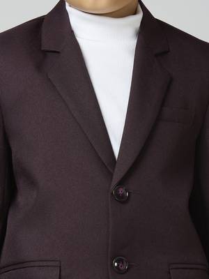 full sleeves solid elegance blazer - maroon 2