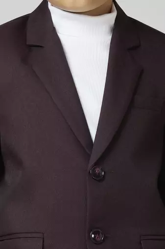 full sleeves solid elegance blazer - maroon