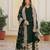 Elegant green georgette anarkali gown with heavy sequin embroidery work