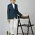 full sleeves solid elegance blazer - peacock green