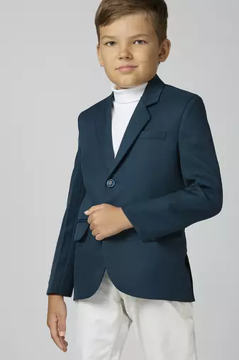 full sleeves solid elegance blazer - peacock green