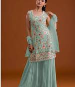 Light blue georgette semi stitched suits