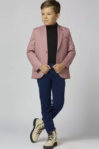 full sleeves solid elegance blazer - peach