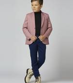 full sleeves solid elegance blazer - peach