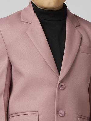 full sleeves solid elegance blazer - peach 2
