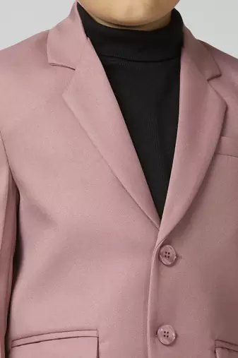 full sleeves solid elegance blazer - peach