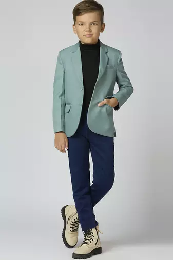 full sleeves solid elegance blazer - sea green