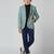 full sleeves solid elegance blazer - sea green