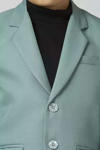full sleeves solid elegance blazer - sea green