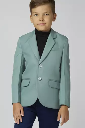 full sleeves solid elegance blazer - sea green