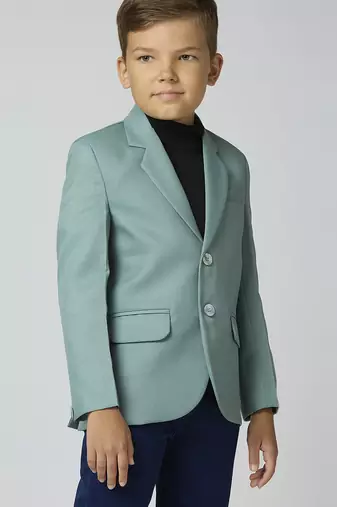 full sleeves solid elegance blazer - sea green