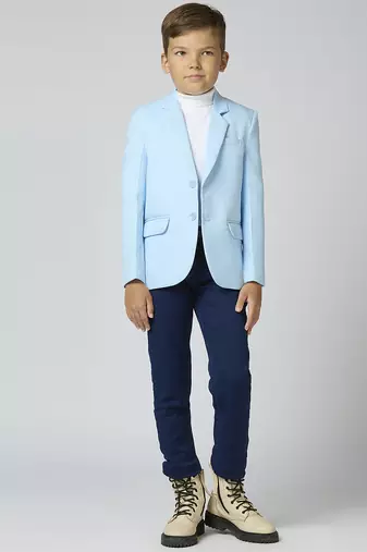 full sleeves solid elegance blazer - sky blue