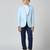 full sleeves solid elegance blazer - sky blue