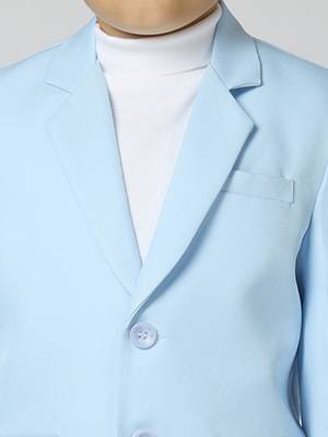 full sleeves solid elegance blazer - sky blue 2
